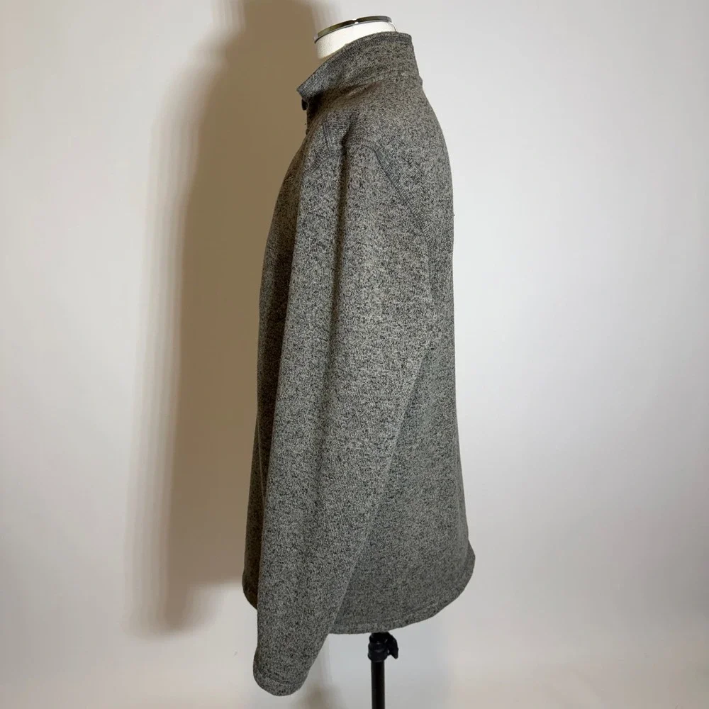 Eddie Bauer Heather Gray Quarter Zip Fleece Pullover Sweater Outdoor Mens Large